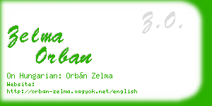zelma orban business card